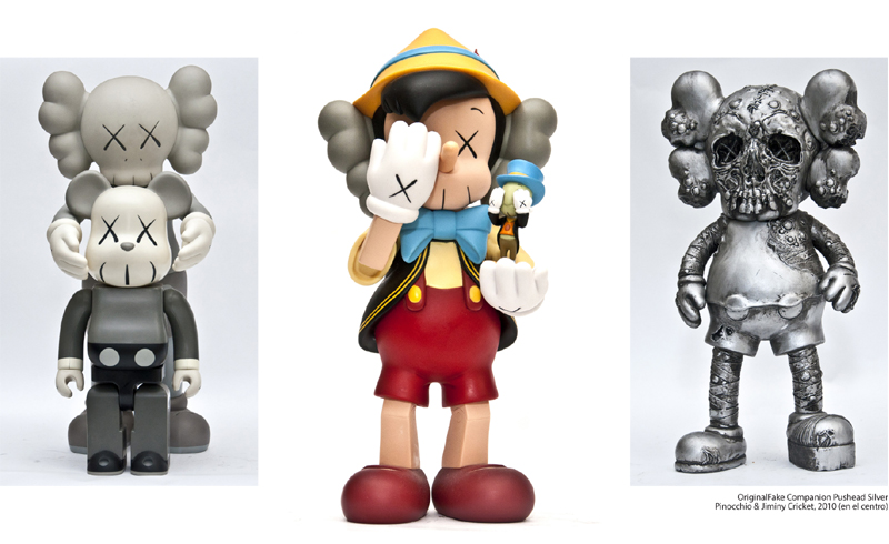 OriginaFake Companion Pushead Silver - Pinocchio & Jiminy Cricket, 2010 (en el centro)