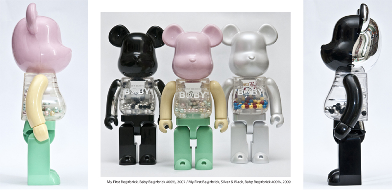 My First Be@rbrick, Baby Be@rbrick 400%, 2007 / My First Be@rbrick, Silver & Black, Baby Be@rbrick 400%, 2009